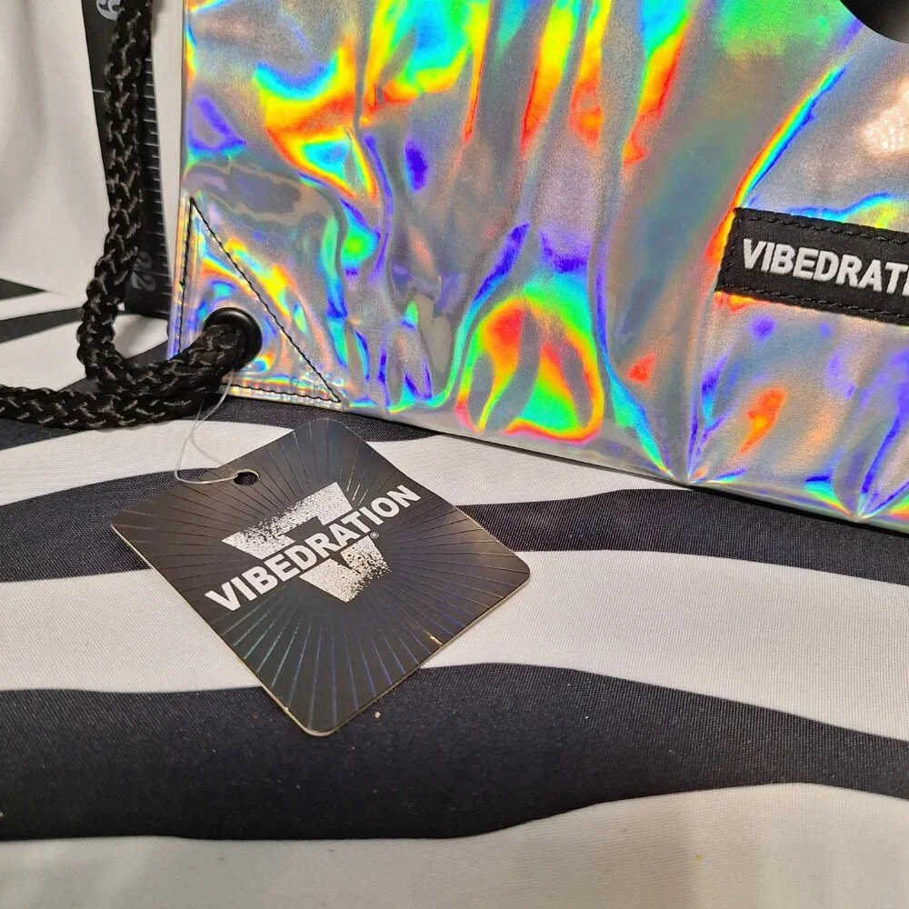 NWT Vibedration Drawstring Backpack Silver Alien